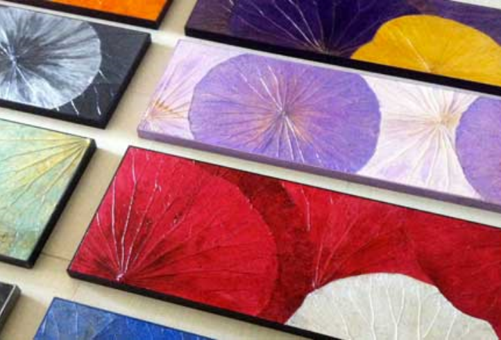 Chantal Charron’s coloured lotus leaves Chantal Charron’s coloured lotus leaves